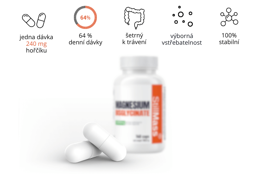 bisglycinát hořčíku - Magnesium Bisglycinát 240mg v jedné dávce
